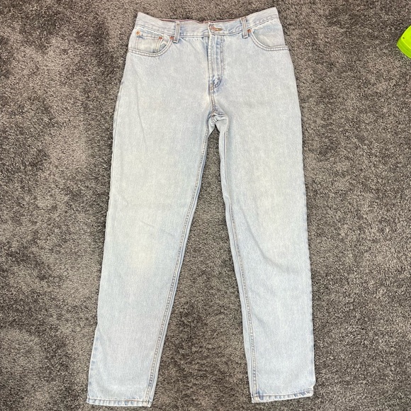 Levi’s 550 relaxed tapered high rise light blue cotton denim jeans size 12L - Picture 1 of 16